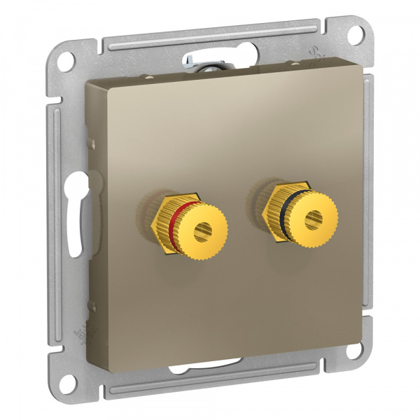 Schneider Electric ATLASDESIGN АУДИОРОЗЕТКА двухместная, ШАМПАНЬ ТЦ Евроремонт