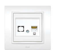 Розетка ZENA 2-я телеф.белая (модуль) ТЦ Евроремонт
