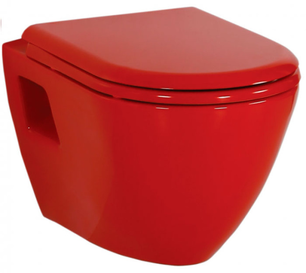 Унитаз подвесной Красный Creavit Single ТР325.А01 микролифт KC3131.K0 ТЦ Евроремонт