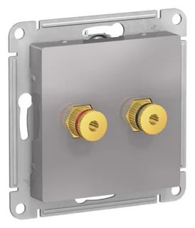 Schneider Electric ATLASDESIGN АУДИОРОЗЕТКА двухместная, АЛЮМИНИЙ ТЦ Евроремонт