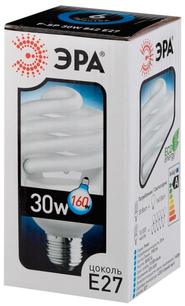 Энергосберегающая лампа 30Вт Е27( яркий свет) ТЦ Евроремонт