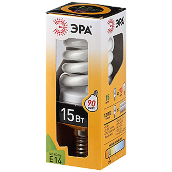 Энергосберегающая лампа 15Вт Е14 (яркий свет) ТЦ Евроремонт