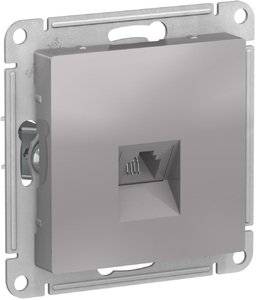 Schneider Electric ATLASDESIGN РОЗЕТКА телефонная RJ11, механизм, АЛЮМИНИЙ ТЦ Евроремонт
