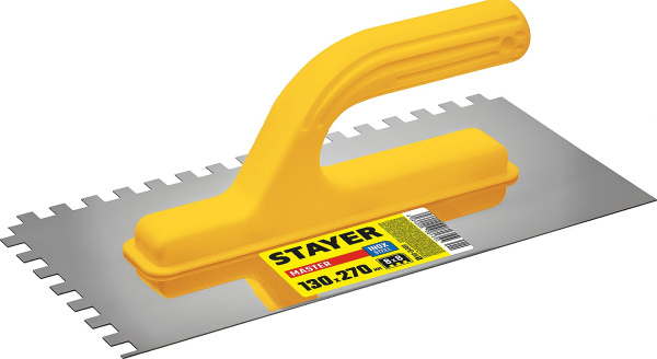 Гладилка STAYER "MASTER" стальная  зубчатая, 8х8мм, 120х280мм ТЦ Евроремонт