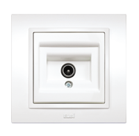 Розетка ZENA ТВ белая (модуль) ТЦ Евроремонт