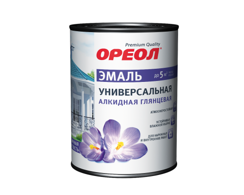 Эмаль акрил ОРЕОЛ белая глянцевая 1,9кг (3071) ТЦ Евроремонт