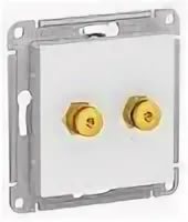 Schneider Electric ATLASDESIGN АУДИОРОЗЕТКА двухместная, БЕЛЫЙ ТЦ Евроремонт