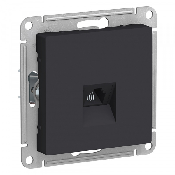 Schneider Electric ATLASDESIGN РОЗЕТКА телефонная RJ11, механизм, КАРБОН ТЦ Евроремонт