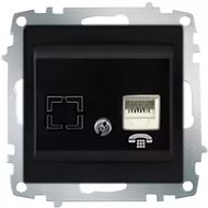 Розетка ZENA ТЛФ черный (модуль) ТЦ Евроремонт