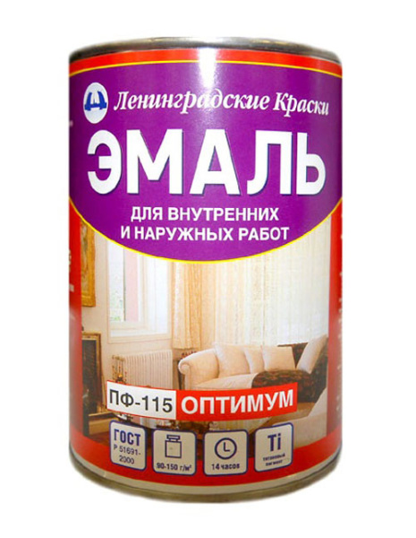Эмаль ПФ-115 шаровая 0,9кг,Оптимум ТЦ Евроремонт