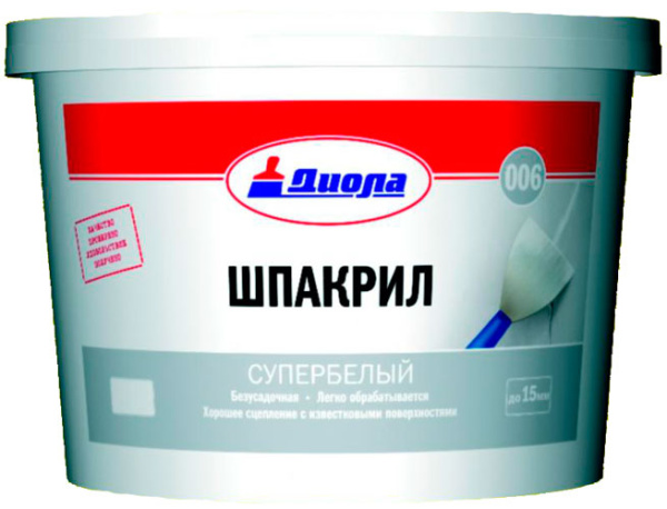 Шпакрил супербелый Д-006 2 кг. (Диола) ТЦ Евроремонт