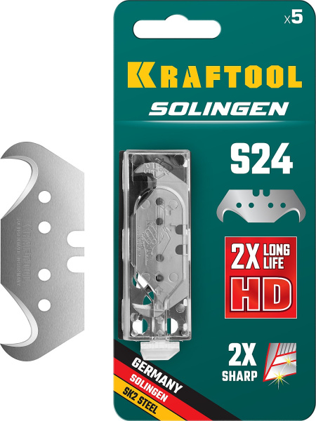 KRAFTOOL SOLINGEN S24 лезвия крюковидные, 5 шт ТЦ Евроремонт
