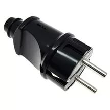 Вилка прямая с/з чёрная 16А  IP44 TDM ТЦ Евроремонт