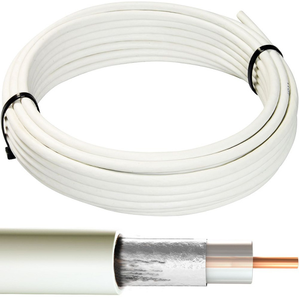 Кабель ТВ RG6 Satellit 0,75 белый ТЦ Евроремонт